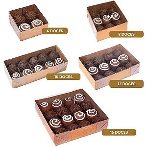 Caixa Basic Kraft para Doces Ideia com 10 unidades Escolha Tamanho