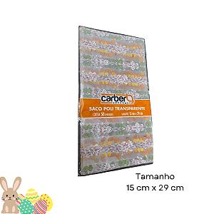 Saco Poli Decorado Coelho Bolinha 15x29cm - Carber c/50 un