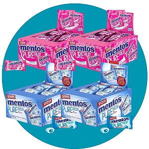 Kit 4 Mentos Pure Fresh + Tutti-Frutti 60 unidades cada