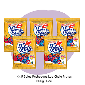 Kit 5 Balas Recheadas Lua Cheia Frutas 600g | Dori