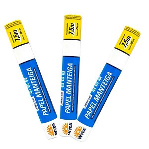 Kit 3 Rolos Papel Manteiga 7,5mx29cm Wyda