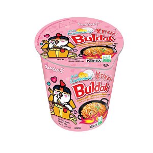Lamen coreano copo apimentado frango e queijo cremoso carbonara buldak 80g