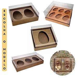 Kit com 10 Caixas Kraft para Ovo de Colher Páscoa