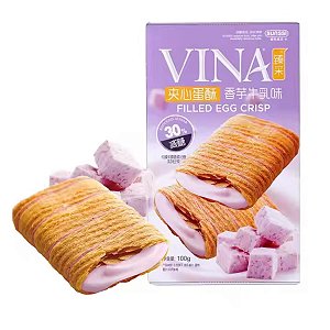 Biscoito Recheado Importado Leite de Inhame Vina 100g