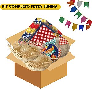 Kit Decoração e Descartáveis Festa Junina Arraiá Quermesse