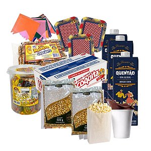Kit Festa Junina 20 Pessoas – Doces, Quentão e Decoração