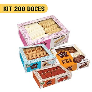 Kit Nbonn 200 Doces Caseiros Caixas Maria Mole Abóbora Canudo de Leite e Chocomole