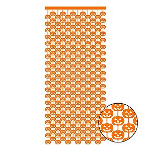 Cortina Decorativa Abóbora Laranja 1x2m - BRFestas