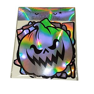 Faixa Decorativa Happy Halloween Holográfica 20 cm BR Festas