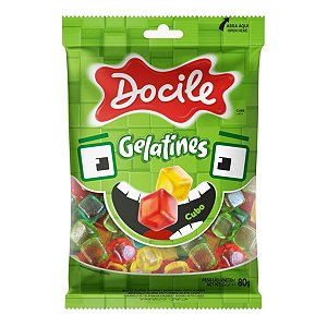 Bala De Gelatina Em Formato De Cubo 80g Docile