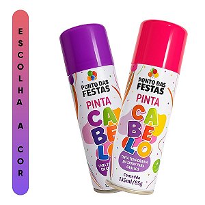 Spray Para Pintar Cabelo 85g / 135ml Ponto Das Festas Escolha a Cor