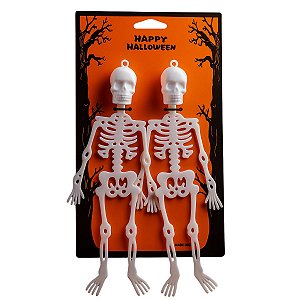 Esqueleto Decorativo Branco 2 un De 14x7cm BR Festas