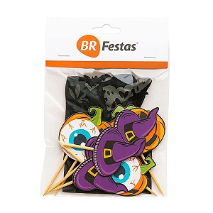 Palito Decorativo Diversos De Halloween 12 un BR Festas