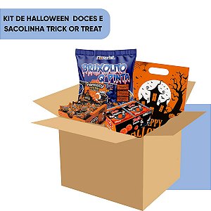 Kit Halloween Doces e Sacolinha Trick or Treat