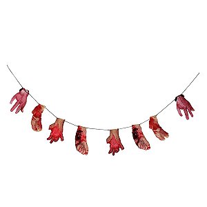 Faixa De Papel De Halloween Mão e Pé 23cm BR Festas