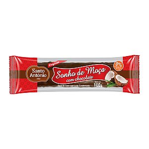Tablete De Sonho De  Moça Coberto Com Chocolate 100g Santo Antônio