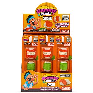 Gummy Mania Sushi 42g Caixa com 12 Unidades Audaz Foods