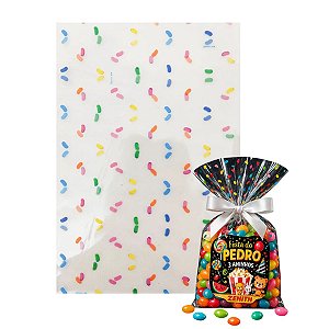 Saco Celofane Decorado De Jujubas 15x29 Com 50 un Carber