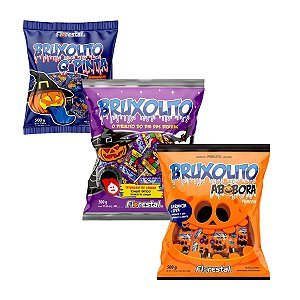 Kit 3 Pacotes de Pirulito Bruxolito Halloween 500g