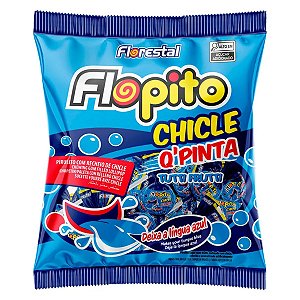 Pirulito Flopito Chicle que Pinta Florestal 500g