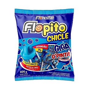 Pirulito Flopito Chicle Giga que Pinta Florestal 600g