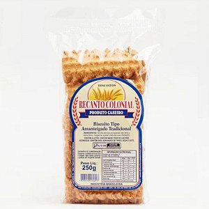 Biscoito Amanteigado Tradicional 250g Recanto Colonial Sabor Caseiro