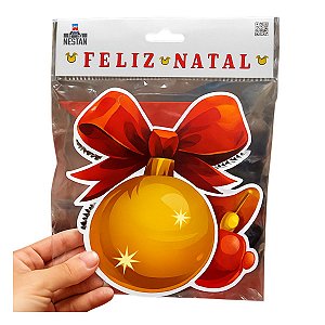 Faixa Feliz Natal Sinos 16cm x 13cm Ponto das Festas