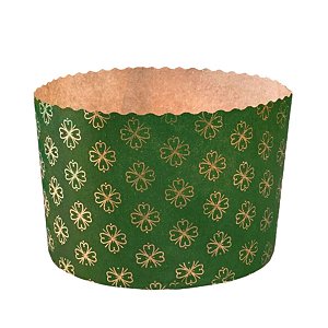 Forma para Panetone 500g 13,4x9,5cm 10 un Verde EcoPack