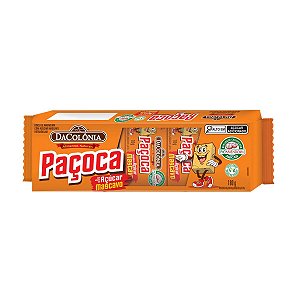 Paçoca Retangular com Açúcar Mascavo 10 un DaColônia