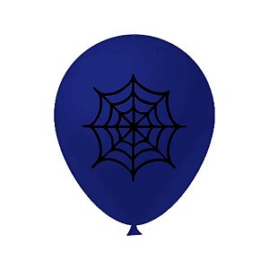 Balão Estampado nº 9 Aranha Azul Royal Joy com 25 Unidades