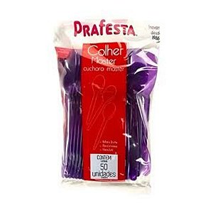 Colher Master Roxa com 50 Unidades Prafesta