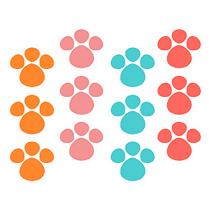 Cartela Adesiva Patinhas Coloridas G 12 Unidades – Carber