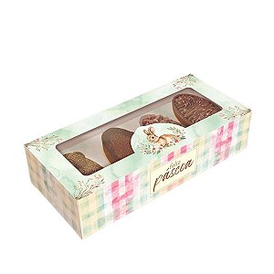 Kit 10 Caixas Gaveta 4 Mini Ovos 50g ou Coelho Páscoa Encantos