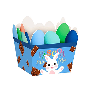 Kit 10 Cestinhas Páscoa Felicita Guga 6,5x6,5x4,5cm Cromus