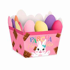 Kit 10 Cestinhas Páscoa Felicita Lola 6,5x6,5x4,5cm Cromus