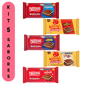 Kit 5 Barras de Chocolate Recheado 90g - Nestlé