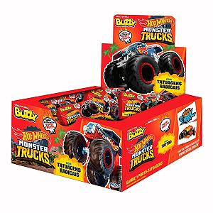 Display Chiclete Buzzy Hot Wheels Tattoo Tutti-Frutti 360g - Riclan