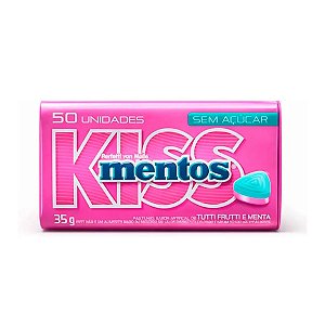 Mentos Kiss Tutti Frutti com Menta 50 Unidades Perfetti