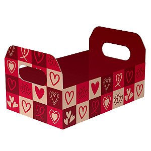 Kit 5 Cestas Caixote Corações Com Amor 22x14x12 Ideia
