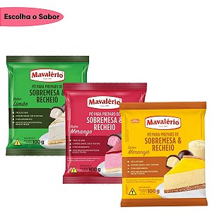 Pó para Sobremesa e Recheio 100g Mavalério Escolha o Sabor