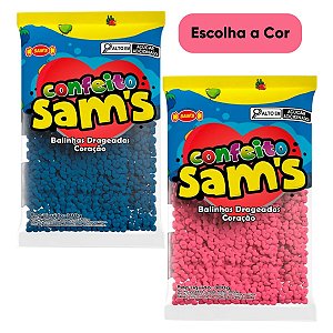 Confeito Drageado Coração 300g Sam's Escolha a Cor
