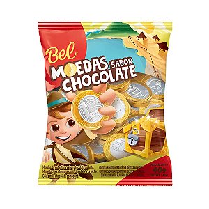 Moedas Sabor Chocolate 40 g Bel