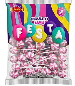 Pirulito Festa Morango Rosa 50 Unidades Sam's