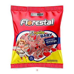 Pirulito Flopito Baby Coração Morango 120g Florestal
