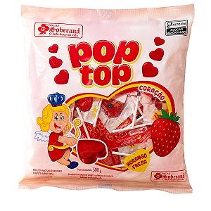 Pirulito Pop Top Morango 500g Soberana