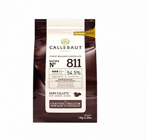 Chocolate Amargo 811 teor 54,5% Cacau Gotas 1Kg - Callebaut