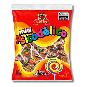 Mini Pirulito Psicodelico Sabor Tutti Frutti 250G - Santa Rita