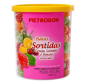 Bala Sortida Cereja, Laranja e Erva-Doce 200g - Pietrobon