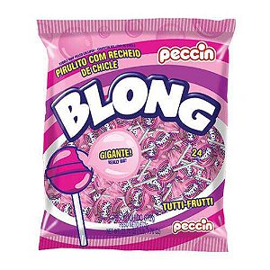 Pirulito Blong com Recheio de Chiclete tutti fruit c/ 24 Un - 672g PECCIN