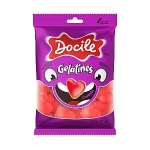 Bala de Gelatina Gelatines Coração 80g - Docile